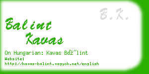 balint kavas business card